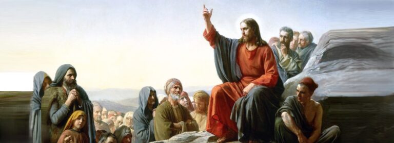 Jesús proclama las bienaventuranzas, con las cuales nos enseña cómo ser verdaderamente felices